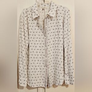 Max Studio White and Black Patterned Blouse